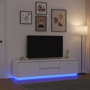 TV ormarić s LED svjetlima, dimljeni hrast, 80x30x30 cm