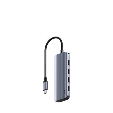 CUDY USB-C docking stanica UH500, USB 3.2 Gen 1 Type-C, HDMI, USB-A, siva