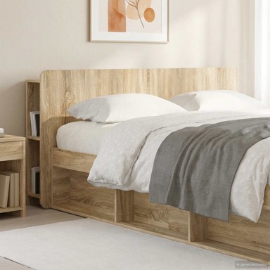Glava kreveta s ormarićem, hrast sonoma