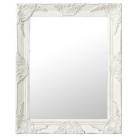 Zidno ogledalo u baroknom stilu 50 x 60 cm bijelo