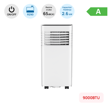CHIGO prijenosna klima 9000 BTU SKY-1A-09, 2,6 kW, energetska klasa A, R290, bijela