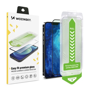 WOZINSKY 9H kaljeno staklo s okvirom za montažu Premium, iPhone 15 Plus, crno