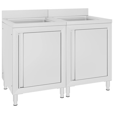 Komercijalni kuhinjski ormarići za sudoper, 2 kom, čelik