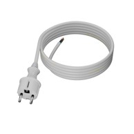 Kabel za napajanje s ravnim utikačem 3 m 3 x 1,5 mm² 16 A IP44, bijeli