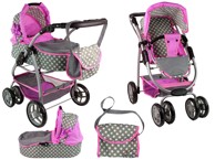 Kolica za lutke Carrycot Stars, 2 u 1,siva