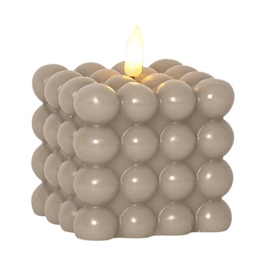 STAR TRADING Bež voštana LED svijeća Flamme Dot, visina 9,5 cm