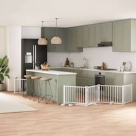 Vrata za pse s vratašcima, 8 panela, sklopiva, 80 x 60 x 2 cm