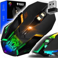 DEXXER Bežični optički USB igraći miš, 3200 DPI, LED RGB, 2.4 GHz