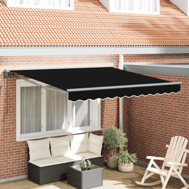 Skrovita tenda 300x250 cm, poliester i metal, crna