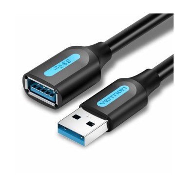 VENTION Produžni kabel USB 3.0, crni, 3m, USB-A muški na USB-A ženski, PVC