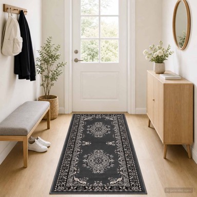 Trkački tepih Flornes tkani PP 7 mm, sivi