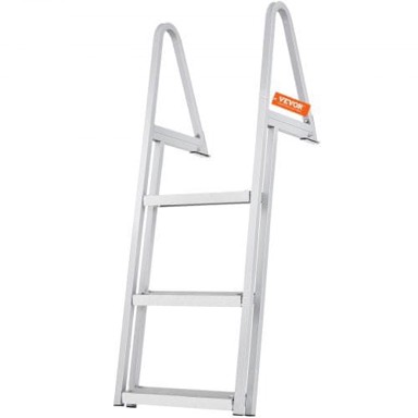 VEVOR Uklonjive aluminijske ljestve za pristanište s 3 stepenice, 61 x 45,5 x 122,5 cm