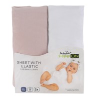 BUBABA BY FREEON Plahta za kolijevku, 2 kom, roza, bijela