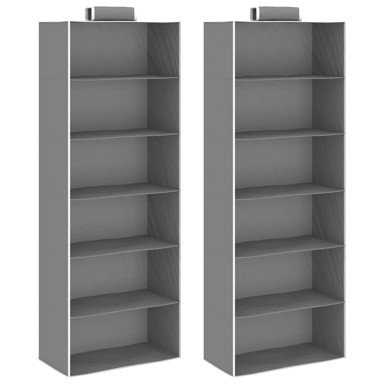 Viseći organizatori od tkanine za ormar 2 kom sa 6 polica