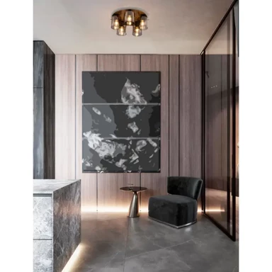 NOVA LUCE Plafonjera Mirbi NL9236204, E27, 5x12 W, crna i smoky