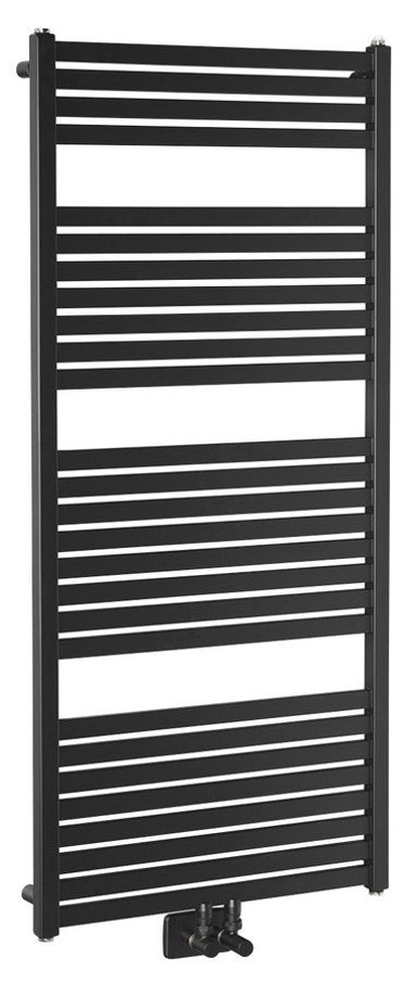 AQUALINE Radijator TONDI, 600 x 1330 mm, središnji priključak, crni mat