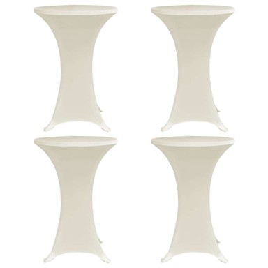 Navlaka za stol za stajanje, rastezljiva, 70 cm, krem, 4 komada