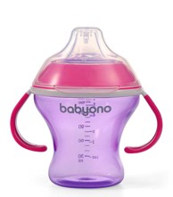 BABYONO Neprolijevajuća čaša 180 ml Natural, ljubičasta