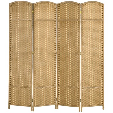 HOMESTAR Pregrada za sobu, sklopiva, 4 panela, 160x16x170 cm, prirodna