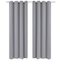 Zavjesa za Zamračivanje s Metalnim Prstenovima 2 kom 135x175 cm Siva