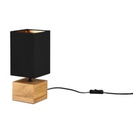 TRIO Crna/u prirodnoj boji stolna lampa s tekstilnim sjenilom (visina 30 cm) Woody 