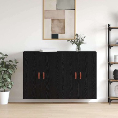 Ormarčići montirani na zid 2 pcs, 69.5x34x90 cm, crni hrast