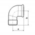 DIAMOND Koljeno nipelno, crno, 1 col, DN25, 90°