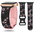 GS Silikonska narukvica s cvjetnim uzorkom za Apple Watch Series 1–11/SE, 38/40/41/42 mm, crno-ružičasta