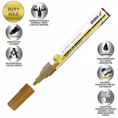 Tehnički flomaster 2,5 mm uljni, zlatna