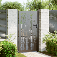 Vrtna vrata 105x175 cm čelik s praškastim premazom, crna