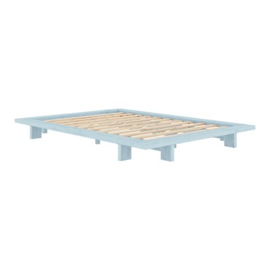 KARUP DESIGN Bračni krevet Japan 180x200 cm od masivnog bora s podnicom, svijetlo plavi