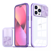ONASI Silikonska maskica, iPhone 15 Pro, Lens Cover, prozirna, ljubičasta