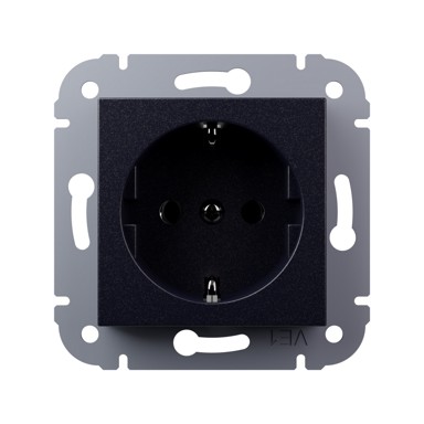 Utičnica podžbukna sa zaštitom srebrna I200