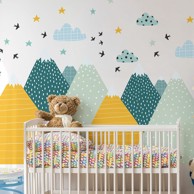 AMBIANCE Zidna samoljepljiva naljepnica Giant Kid Sticker Scandinavian Mountains Ziska