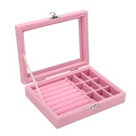 LIVEFY Kutija za nakit Charm, ružičasta, baršun, 20 x 15 x 5 cm