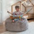 PLUSH NEST Puf za dječju sobu, spremnik za plišane igračke, kord, siva
