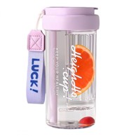 LIVEFY Šalica sa slamkom Simple 600 ml, ljubičasta