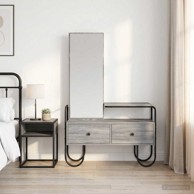 Toaletni stol 100 x 36,5 x 136 cm, siva sonoma, konstruirano drvo