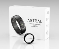 Forever Astral SR-100 pametni prsten + stanica za punjenje, veličina 9, crna