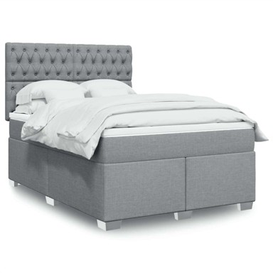 Box Spring krevet s madracem, svjetlosivi, 160x200 cm