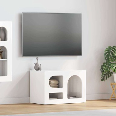 TV ormarić, 60 x 35 x 40 cm, od konstruiranog drva, visoki sjaj bijela