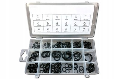 2F Srebrni set brtvi, o-prstenova, 225 dijelova, organizator, sorter