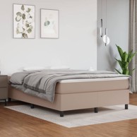 Okvir kreveta s oprugama boja cappuccina 140x200cm umjetna koža