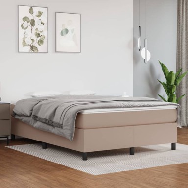 Okvir kreveta s oprugama boja cappuccina 140x200cm umjetna koža