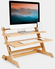 VONHAUS Stol za laptop Sit & Stand, bambus