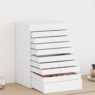 Kutija za nakit s držačima za satove 10 slojeva 29x20,5x40,5 cm, bijela