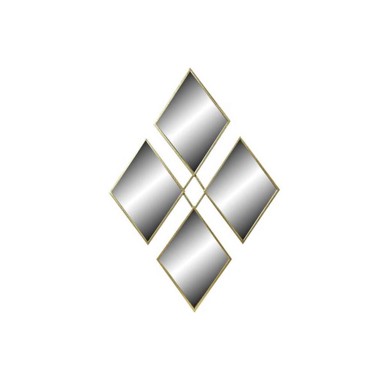 DKD HOME DECOR Zidno ogledalo 63x2x90 cm rombi, zlatno
