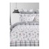 MILA HOME Posteljina 200x220 cm za bračni/produženi krevet od renforce pamuka s uključenom plahtom 4-dijelna bijela/siva