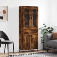 Visoka komoda dimljeni hrast 69 5x34x180 cm konstruiranog drva