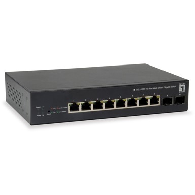 LEVELONE Mrežni preklopnik GEP-1051, 8x GE + 2x GSFP, 70 W, 8x PoE